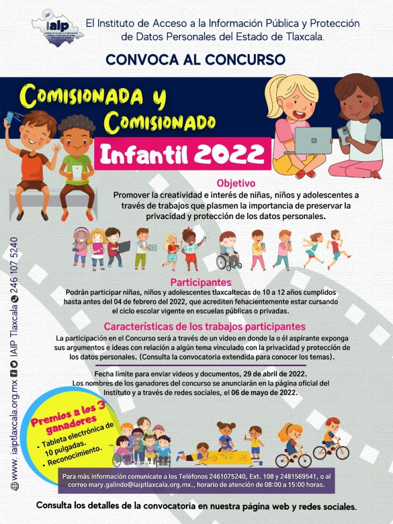 convocatoria IAIP Tlaxcala_ comisionada y comisionado infantil 2022