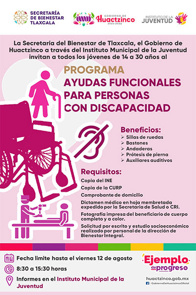 Programa de ayudas funcionales para personas con discapacidad