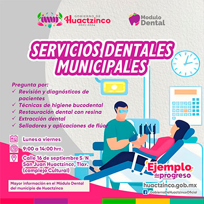 Servicios dentales municipales en Huactzinco
