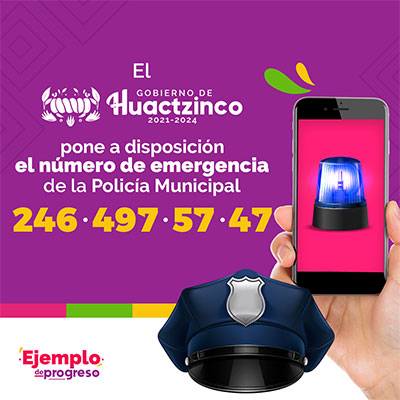 Contacto con Seguridad Pública de Huactzinco
