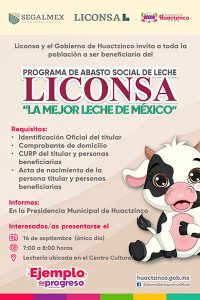 Programa de abasto social de leche LICONSA en Huactzinco