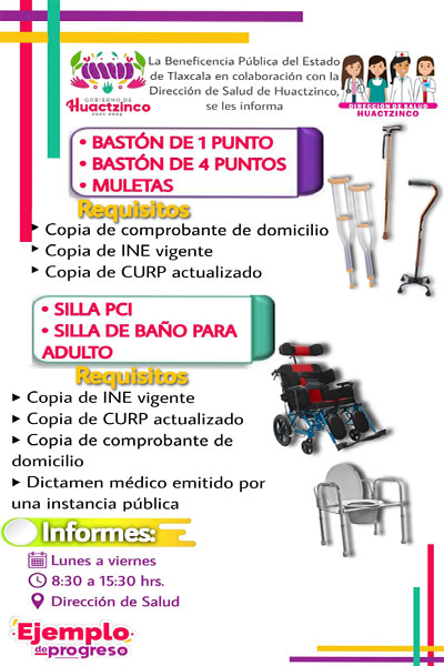 información para la adquisición de sillas, muletas y bastones para personas con discapacidad