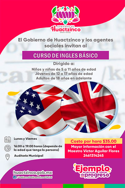 Curso de inglés en Huactzinco