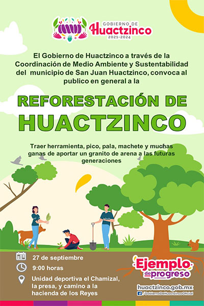 Invitación para reforestar Huactzinco