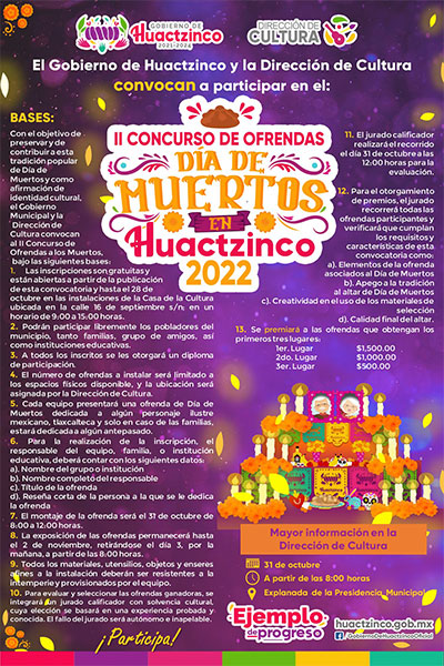Segundo concurso de ofrendas de Dia de Muertos - Huactzinco 2022