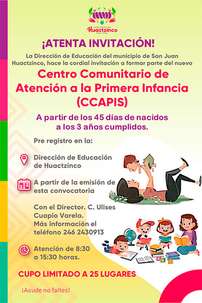 20221024_Atenta invitación_Centro Comunitario de Atención a la Primera Infancia _CCAPIS