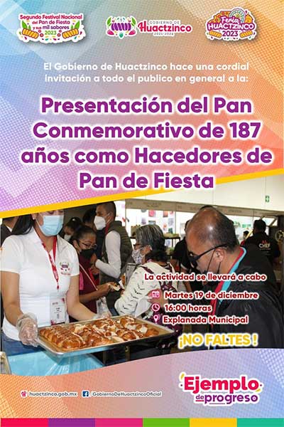 Presentación del Pan Conmemorativo de 187 años como Hacedores de Pan de Fiesta en Huactzinco, Tlaxcala