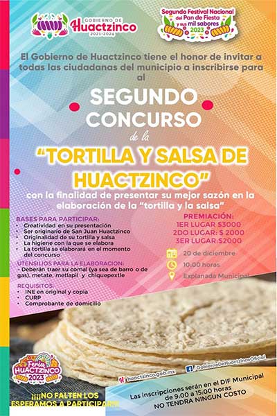 Segundo Concurso de la Tortilla y salsa de Huactzinco