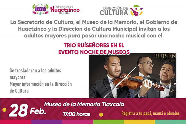 Cultura de Huactzinco invita a evento de noche de museos
