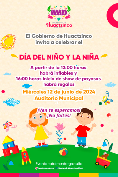 Huactzinco celebra Día del Niño y la Niña